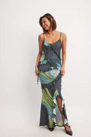 NA-KD Jupe longue à volants - Jupes à volants - Multicolore - XS