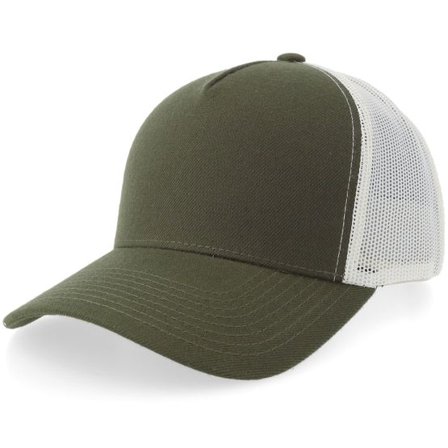 Equip - Grön trucker Keps - Blank Olive/Stone A-frame Trucker @ Hatstore