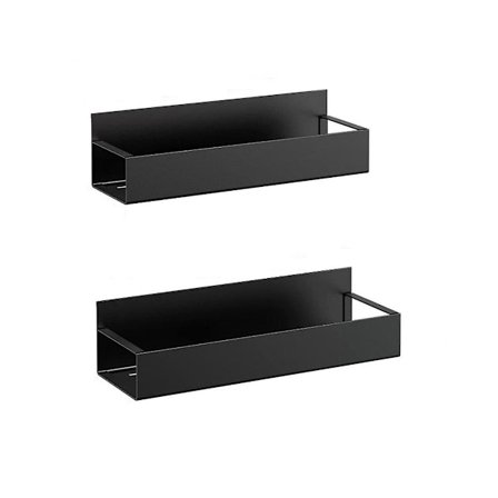 2 stk Flyttbare Magnetiske Krydderhyller til Kjøleskap, Metall, Svart