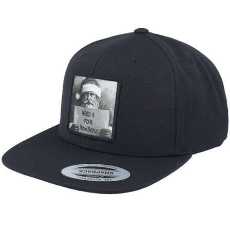Ho-Ho-Hats - Zwart snapback Cap - Hobo Santa Need Cash For Benz Black Snapback @ Hatstore