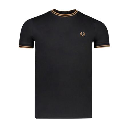 Fred Perry T-shirt Zwart , Zwart , Heren , Maat: S