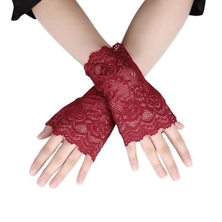 Naisten Hollow Gloves Hääjuhla Morsian Rukkaset Läpinäkyvät Mesh Sormettomat hanskat