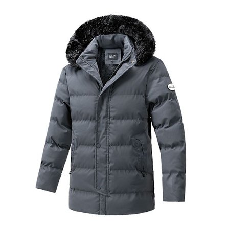 Vinterjacka för män 2024 - Lång, med huva, varm, vindtät, tjock fleece, parka, pälskrage, klassisk, casual