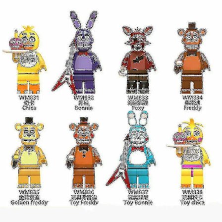 8 stk./sæt Five Nights At Freddys Minifigurer Freddy Foxy Bygge