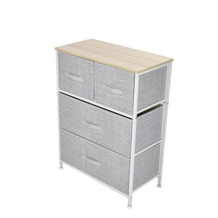 3-lags oppbevaringsskap med 4 skuffer, flyttbart oppbevaringstårn for stue