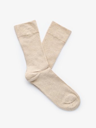 John Henric Men's Beige gerippte Socken Size Onesize