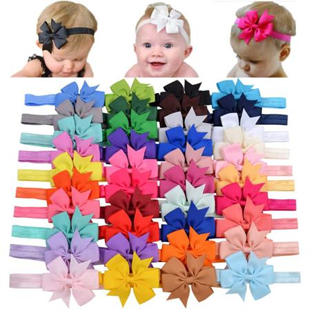 40 stk Baby Girls Grosgrain Ribbon Hår Bånd Hårbånd 3" Hår Ba"