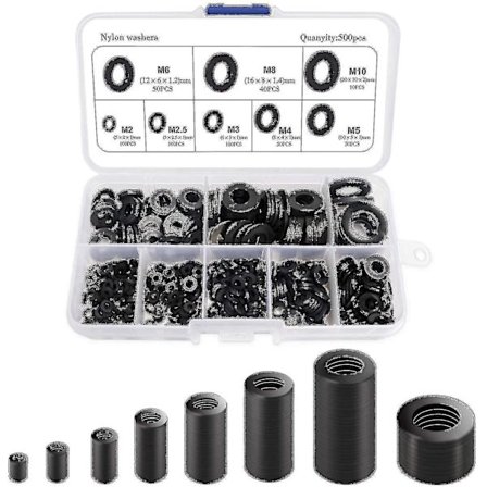 500pcs Nylon Gasket Flat Washer Round Spacer Washer