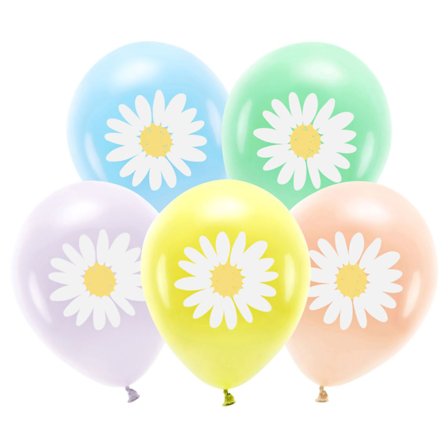 Eko Ballonger Prestekrage Pastell 5-pakning