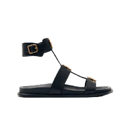 Alohas Clarisa Black Leather Sandals Sandaler Dam Svart 39
