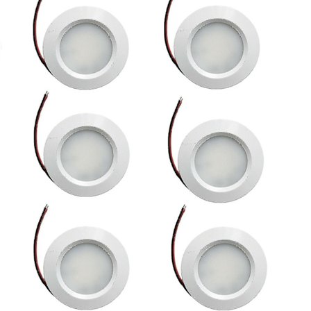 6 kpl LED 12V Spot-valaisimet himmennettävät asuntovaunuun/veneeseen upotettavat lämpimän valkoiset alasvalot - Sfygv