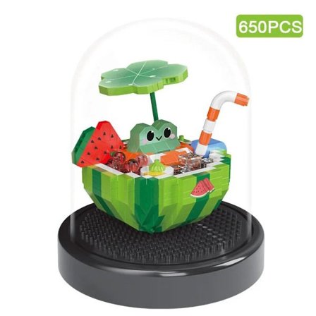 Vandmelon Byggeklodser Sommer Fersken Citron Kokosnød Mikro Klodser 3D Diamant Model Legetøj