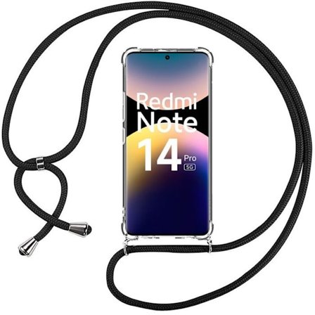 Cover til Xiaomi Redmi Note 14 Pro 5G (ikke til 4G) - med sort snor - E.F.Connection