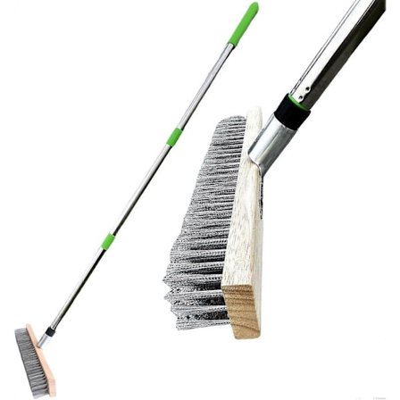 Stålbørste med Håndtak 120 cm Justerbar Dekkskrubber Utendørs