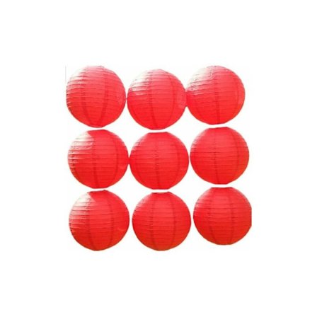 Papper Lyktor Dekorationer Födelsedag Bröllop Jul Himmel (Röd 25cm) CHAM
