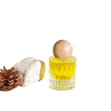 Smal glasflaska 30ml med trälock - perfekt för resor