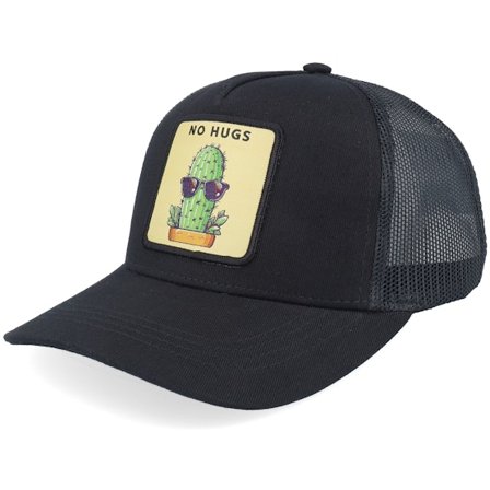 Kinder Kiddo Cap - Schwarz trucker Cap - Kinder No Hugs Cactus Dark Black Trucker @ Hatstore