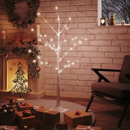 VidaXl Björkträd Med Led Varmvit 48 Leds 120 Cm - Litenleker