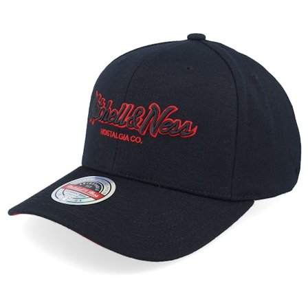 Mitchell & Ness - Schwarz Adjustable Cap - Pinscript Inferno Classic Red Black/Red Adjustable @ Hatstore