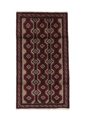 Alfombra Belouch 93X171 Negro/Marrón (Lana, Persia/Irán)