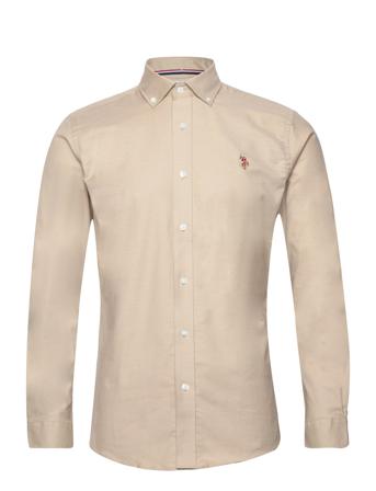 Uspa Shirt Esmar Men Skjorte Uformell Beige U.S. Polo Assn.*Betinget Tilbud