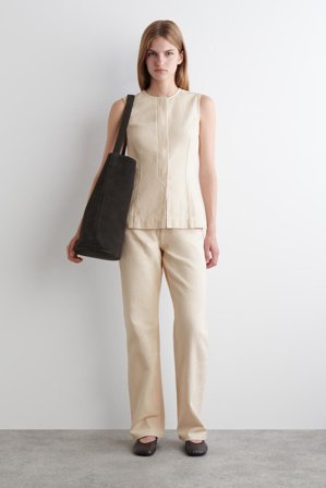 COS Women's Reprise Canvas Straight-Leg Jeans in White