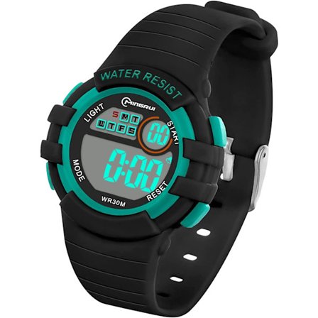 Lasten digitaalinen vedenkestävä kello tytöille ja pojille, hälytystoiminnolla, sekuntikellolla, yövalolla, kalenterilla, rannekello, ulkoilmaurheilu,