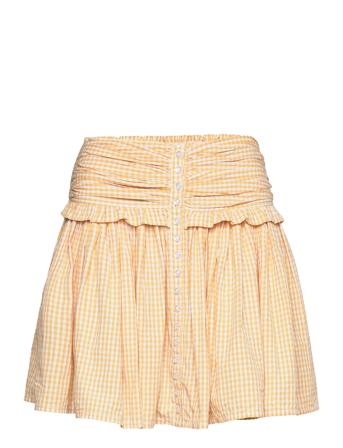 Poplin Skirt Kort Nederdel Orange By Ti Mo