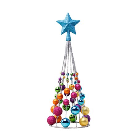 Julbollsprydnader som består av minijulgran för julbröllop