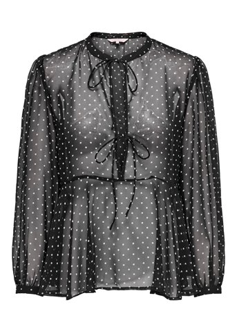 Onlisabella Ls String Top Wvn Black ONLY