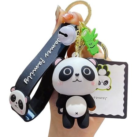IC Söt Panda Nyckelring Kawaii Nyckelringar Handledsband Armband Nyckelringar Presenter till tjej kvinna