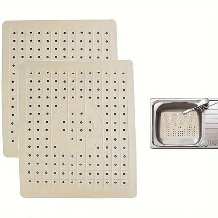 Tiskialtaan matto kumia, 2 kpl, suojaa keittiön tiskiallasta, 25,4×30,48 cm