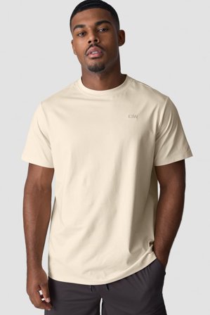 ICANIWILL - Everyday Cotton T-shirt Men Cream - Heren - sportkleding van ICIW