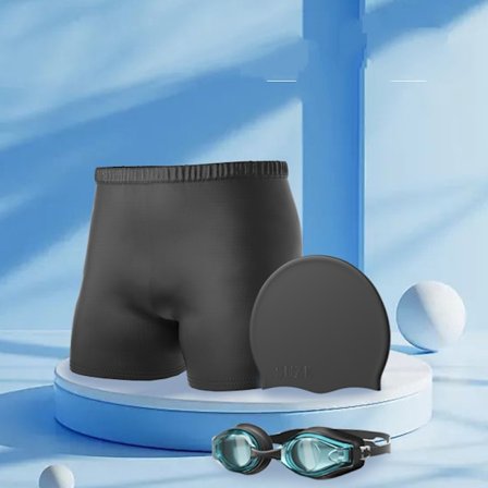 Miesten kaksinkertaiset uimahousut litteällä kulmalla aikuisille nopeasti kuivuvat anti-embarrassment uimahousut rantahousut kylpylä uimavarusteet