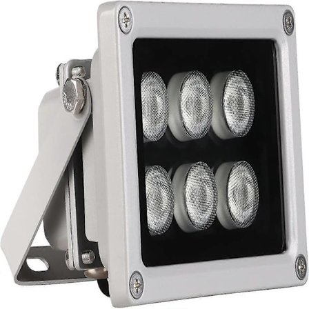 Infrapunavalo, 850 nm 6 LEDiä 90 asteen laajakulma Ir-valo pimeänäköön, vedenpitävä Led-infrapunavalo IP-kameralle - WELLNGS