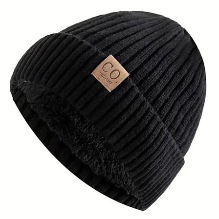 Vinter Beanie Hat Tyk Fleeceforing Vindtæt Varmt Par Strikket Beanie Hat