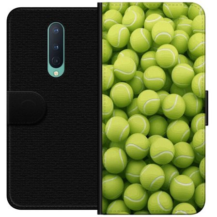 Yhteensopiva Lompakkokotelo OnePlus OnePlus 8 Vihreiden tennispallojen kuvio korkealla tarkkuudella, urheilullinen motiivi toistettavalla tekstuurilla