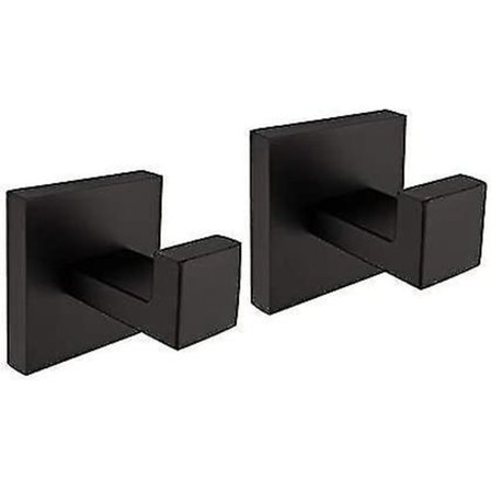 Kåpe kroker baderom veggkrok garasje rustfritt stål håndkle/kåpe krok 2 pakke svart Hy