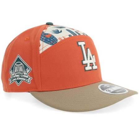 New Era - MLB Orange snapback Keps - Los Angeles Dodgers 9FIFTY Pre Curved Split Panel H1 Fur Snapback @ Hatstore