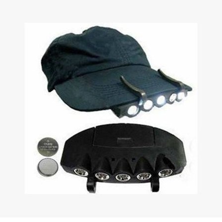 Ljusstark 5 LED Clip Cap Huvudlampa Ficklampa, Clip Cap Ljus Fishin