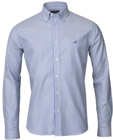 Laksen Eton Stripes kauluspaita, sininen - Paidat