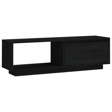 Vidaxl Tv-bänk Svart 110x30x33,5 Cm Massiv Furu Svart