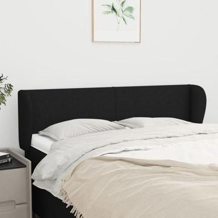 Vidaxl Huvudgavel Med Kanter Svart 147x23x78/88 Cm Tyg Svart