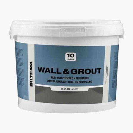 Mur- och putsfärg grå 10 liter - Biltema