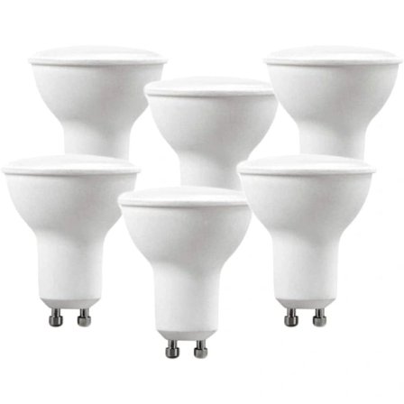 GU10 5W 220V 400 Lumen LED-lampa 6000k (X6, kallvit)