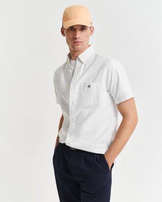 GANT - Regular fit kortermet oxfordskjorte til herre white