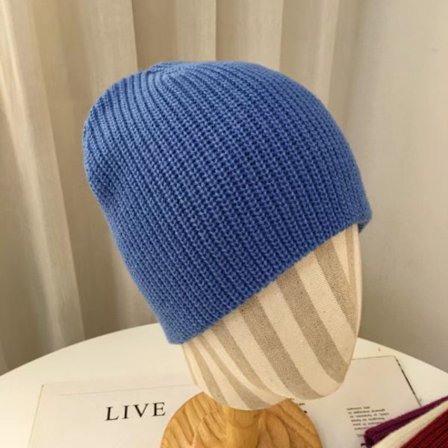 Lue strikket lue BLÅ