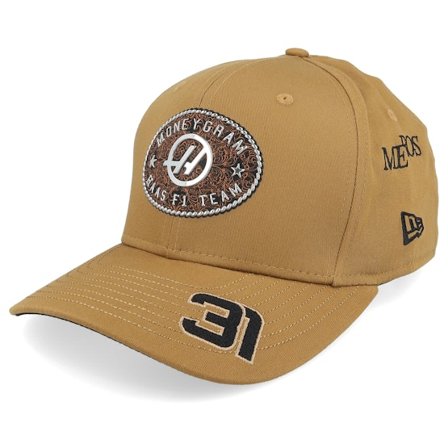New Era - Motor Bruin adjustable Cap - Haas F1 25 Austin Ocon 9SEVENTY Wheat Adjustable @ Hatstore