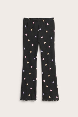 Kappahl | Hjärtmönstrade flare leggings | Svart
