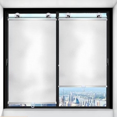 2-pack Rullgardiner Mörkläggande med Sugproppar - Teleskopisk Portabel Solskydd Rullgardin, Silver